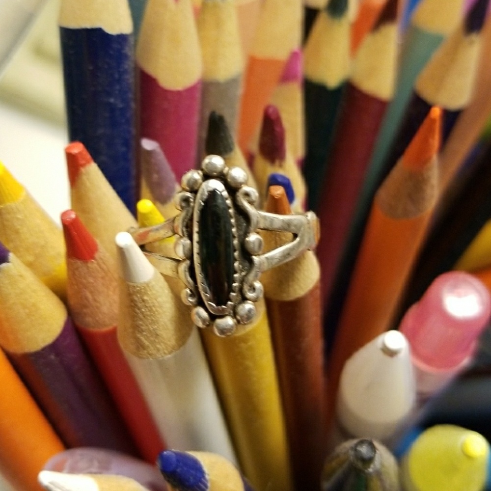 Sterling Silver/ Hemotite Ring - image 1